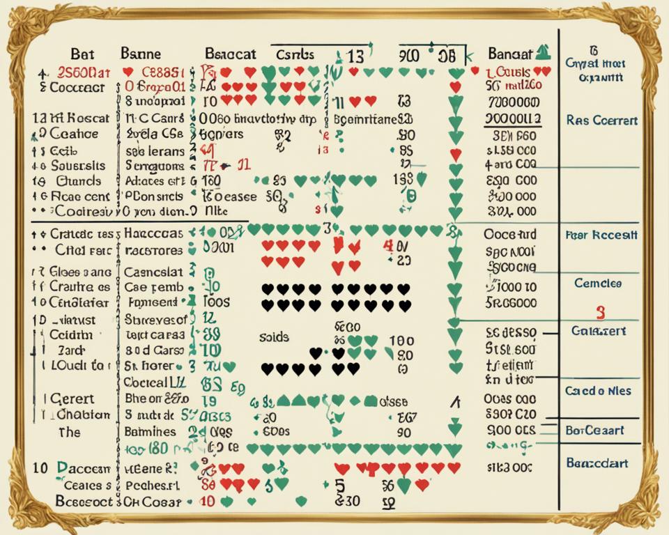 Baccarat third card rule table